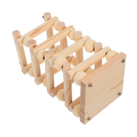 Milisten Beige Wooden Feeder Rack and Small Pet Food Holder for Guinea Pigs Hamsters