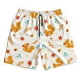 thumbnail image 3 of Uemuo Squirrel Maple Leaves And Nuts Pattern Men's Swim Trunks Hawaiian Beach Bathing Suit Swimsuits Beach Quick-Dry Shorts with Pockets-, 3 of 9
