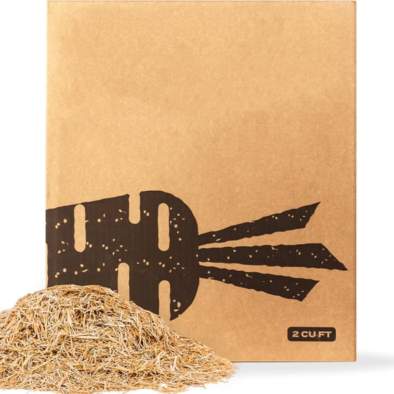 ZULAR Mulch Box, 2 Cu Ft (10 Lb) - All-Natural, Sustainable Wheat Straw for Gardens, Lawn Seeding - Water-Conserving - Cleaned, Zero Plastic Package