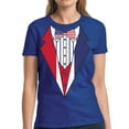thumbnail image 1 of Tuxedo Shirts Women - 4th of July Funny Humor Novelty Graphic Tees - USA American Flag, 1 of 2