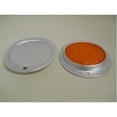 thumbnail image 3 of (2) Amber 3" Round Truck Semi Trailer Mail Box Reflex Reflectors / Aluminum Base, 3 of 4