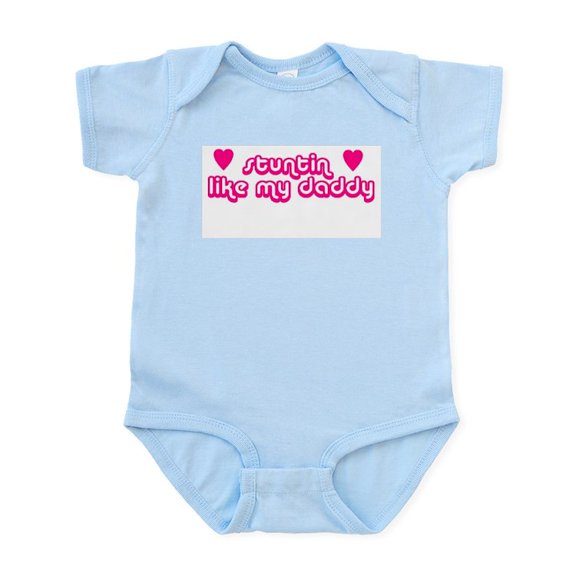 CafePress - Infant Bodysuit Stuntin Like My Daddy Pink - Baby Light Bodysuit, Size Newborn - 24 Months