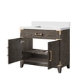 thumbnail image 3 of Harbor 36 in W x 22 in D Brown Oak Single Bath Vanity and White Quartz Top, 3 of 8