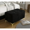 thumbnail image 2 of HMD Pierre Lit de Panneau Rembourré Simple avec Banc de Rangement, Noir, 2 of 7