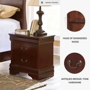 Signature Design by Ashley Traditional Alisdair 2 Drawer Nightstand, Reddish Brown