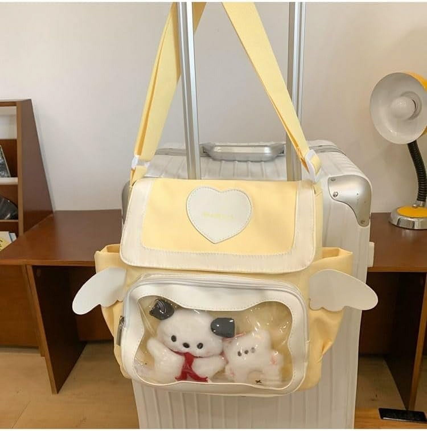 HMSHA Cute Japanese Aesthetic Ita Bag Heart Crossbody Bag Purse for Women Teen Girl Tote