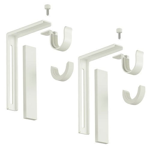 Ikea Curtain Rod Holder Bracket Wall Ceiling Set Of 2 Steel White Walmart Com