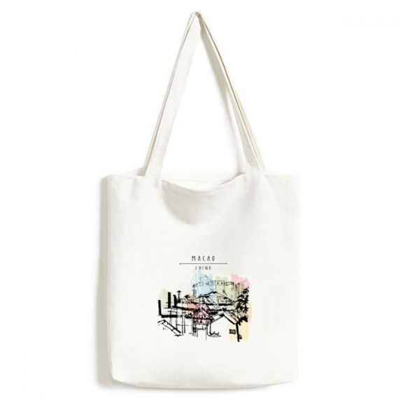 Skyscraper Slums in Macao China Tote Canvas Bag Shopping Satchel Casual Handbag