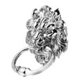 thumbnail image 3 of Antique Lion Head Door Knocker Front Door Handle Silver Tone Pull Ring, 3 of 6