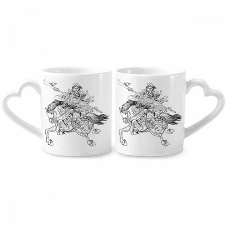 

Masterpiece The Romance Three Kingdoms Couple Porcelain Mug Set Cerac Lover Cup Heart Handle