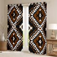thumbnail image 2 of jejeloiu Vintage Aztec Rhombus Black Out Curtains,Brown Black White Curtains Pack of 2 (42x63 Each),Boho Tribal Geometric Bedroom Curtains For Kids,Luxury Bedroom Decor, 2 of 6
