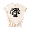 thumbnail image 7 of Jesus Loves You Shirt for Women Christian Faith Easter Inspirational Distressed Tee Ivory Shirt Adult Medium, 7 of 7