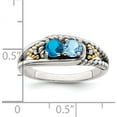 thumbnail image 4 of 14K/Silver Two-Tone Sterling Silver & 14K Two-Stone And Diamond Mother's Ring Semi-Mount (Size 7) Made In Thailand qmr25/2-7, 4 of 5
