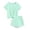 Green, variant on Girls Clothing Sets Twist Front Top and Shorts 2 Piece Outfits Activewear Tracksuit