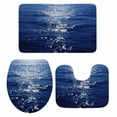 thumbnail image 2 of Summer Ocean Bathroom Rugs Set Seascape Coastal Wave Green Tropical Pain Trees Non Slip Absorbent Soft Bath Mats 3 Piece Set with Bathroom Rug, U-Shaped Floor Mat, Toilet Seat Cover Small Size, 2 of 9
