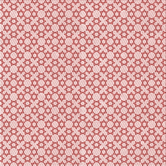 Ahgly Company Machine Washable Indoor Square Transitional Red Area Rugs, 8' Square
