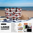 thumbnail image 5 of Daiia Ladybugs on Black and White Striped1 Beach Travel Bag - Water-Resistant Beach Bag, Lightweight Tote with 7 Pockets for Women and Men - Gym,Pool,Camping,Reusable Grocery Bag, 5 of 7