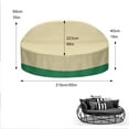 thumbnail image 4 of Housse de Lit de Jour Rond 420D pour l'Extérieur, Housse de Patio Robuste de 88 Pouces Imperméable et Protégée contre les UV pour Lits de Jour Ronds, 4 of 7
