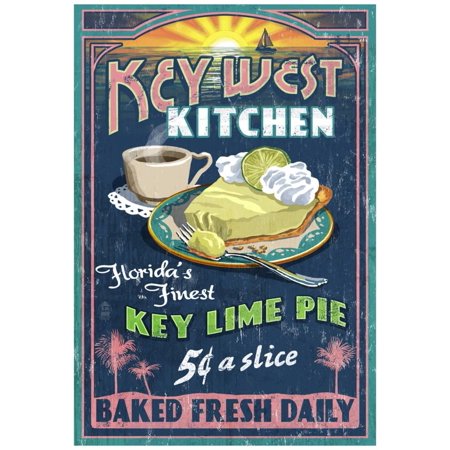 Key West, Florida - Key Lime Pie Poster - 13x19 (Best Key Lime Pie In Key West Florida)