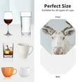 thumbnail image 6 of Yiaed White Reindeer Portrait Print Leather Coasters for Drinks - Cup Coasters Coffee Table Kitchen Table Bar, Home & Office Gifts Handmade Drink Coasters-Octagon, 6 of 6