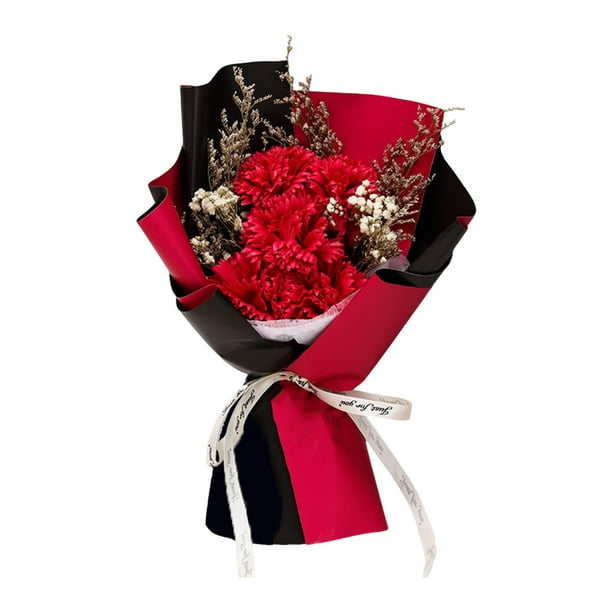 Ramo de flores de jabón perfumado, regalo de San Valentín, aroma agradable, regalo de aniversario. Clavel rojo