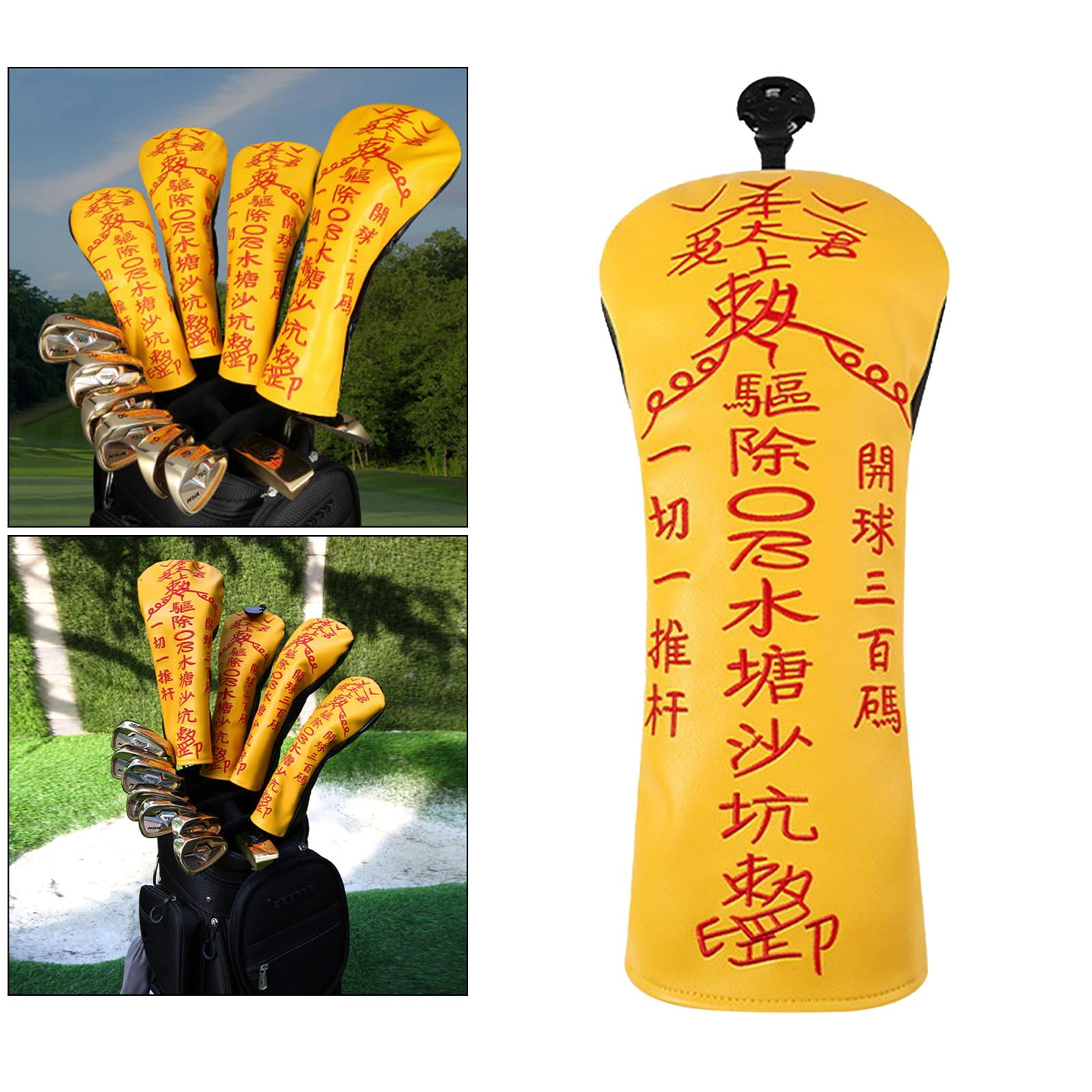 Axioma 2x Portable Golf Club Driver Headcover Fairway Wood Leather Head Covers Protector Sleeves