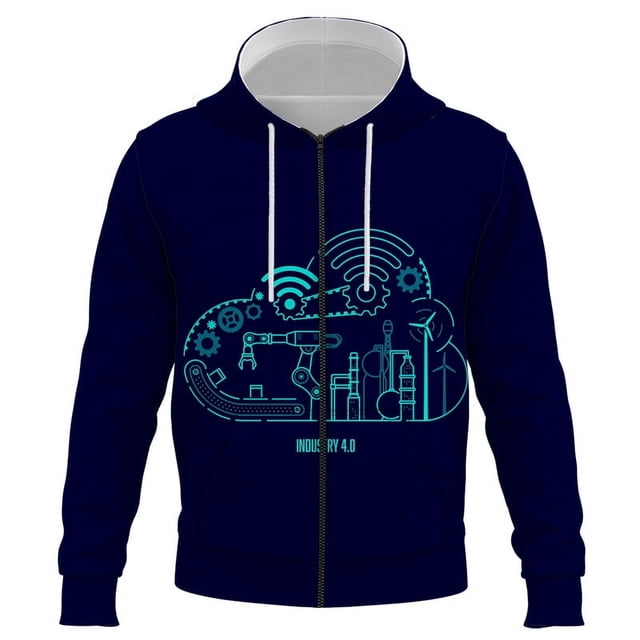 Sudadera con capucha con cremallera e imagen inteligente de IA impresa en 3D para hombres, mujeres y niños, ropa de calle, jersey de manga larga, chaqueta informal para niños