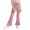 Pink, variant on Girls Flare Pants Ribbed Split Hem Elastic Waist Summer Lightweight Casual Bell Bottom Trousers