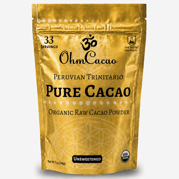 Pure Raw Organic Cacao Powder | Premium Ceremonial Grade Cacao | Natural Source of Flavanols | Sugar-Free Hot Cocoa Chocolate Drink & Baking Mix | Unsweetened - (33 Serv