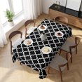 thumbnail image 3 of Black Morocco Table Cloth Waterproof Tablecloths, Boho Modern Minimalist Abstract Geometric Tablecloth Dining Table Cover for Kitchen Party Tabletop Outdoor, Rectangle Tablecloth 54x108 Inch, 3 of 9