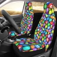 thumbnail image 2 of Honeii Colorful Easter Eggs1 Print Car Seat Covers 2 Pieces, Full Set Universal Seat Covers for Cars, Waterproof Auto Seat Protectors, 2 of 7