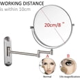 thumbnail image 2 of Wall Mirror, Bathroom Makeup Mirrors, Wall Mounted Brass Double Sided 360° Swivel Magnifying Vanity Shaving Extendable Adjustable, 2 of 8
