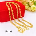 thumbnail image 4 of QQTDFG 3 Types 24K Yellow Gold Plated Fashion Eyes Chains Necklace for Men Women 24"-4mm 24" 17g, 4 of 9