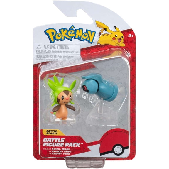 Pokemon Battle Figure Chespin & Beldum Mini Figure 2-Pack
