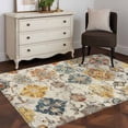 thumbnail image 4 of Farmhouse Morocco Washable Rug 4x6 Area Rug for Living Room Bedroom Non Slip Indoor Floor Rectangle Carpet Soft Low Pile Large Boho Abstract Shabby Texture Art Entryway Rugs for Dining Room Office, 4 of 9