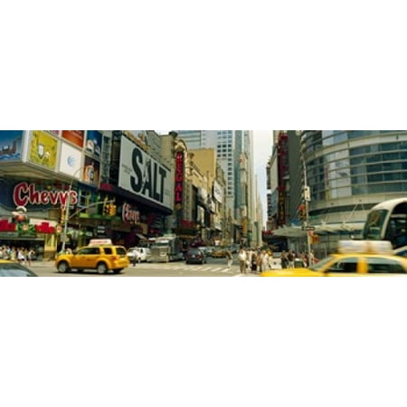 Traffic in a city 42nd Street Eighth Avenue Times Square Manhattan New York City New York State USA Canvas Art - Panoramic Images (18 x