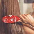 thumbnail image 3 of Red Christmas Snowman Pattern Hair Brush,Girls Detangling Hair Brush,Glide Through Tangles with Ease for Wet & Dry Hair,8.8"X2.8", 3 of 7