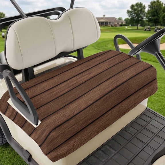 Golf Cart Seat Covers for 2 Seater,Dark Brown Wooden Microfiber Cart Seat Towel Blanket,Vintage Western Country Wooden Board Absorbent Breathable NonSlip Bench Seats Protector for Golf Course 51"x31"