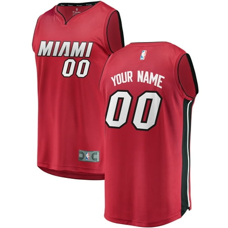 Miami Heat Mens Jerseys - Men's Miami Heat Generic Branded Red Fast Break Custom Replica Jersey - Statement Edition-S