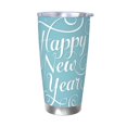 thumbnail image 1 of Feliz Año Nuevo 2025 Vaso de acero inoxidable de 20 oz Taza de café de viaje Taza térmica portátil con tapas, 1 of 7