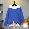 thumbnail image 5 of Boys Girls Striped Plus Size Sweatshirt Color Block Crew Neck Long Sleeve Casual Loose Pullover Winter Warm Tops for Gifts,Green 2,3 Years, 5 of 5
