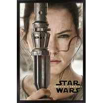 Star Wars: The Force Awakens - Rey Portrait Wall Poster, 14.725" x 22.375", Framed