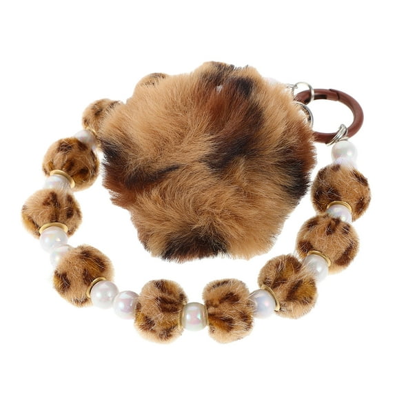 WRISTBIQUE Plush Pom Pom Wristlet Keychain, Soft Multi- Accessory for Keys and Bags, 1 Piece