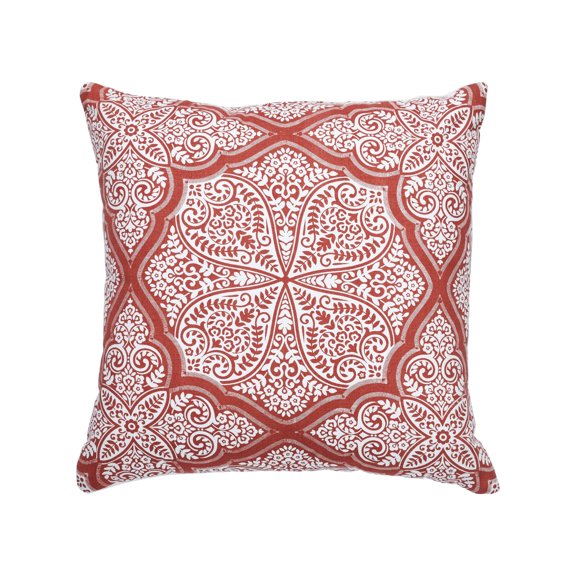 Indigo Ink Panther 20" x 20" Ginger Spice Boho Medallion Cotton Decorative Pillow