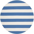 thumbnail image 1 of Safavieh Montauk 4' Round Hand Woven Cotton Rug in Blue and Ivory, 1 of 3