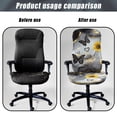 thumbnail image 4 of FKELYI Grey Gold Marble Texture Sunflower Butterfly Print Office Chair Cover for Home Gaming Chair Slipcover Anti-Dust Swivel Chair Covers for Boss Chair Protector for Office, Small, 4 of 6