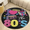 thumbnail image 2 of I Love The 80's Retro Heart Round Area Rugs for Bedroom Living Room, 4FT Soft Comfy Indoor Circle Carpets, Carpet Home Decor Floor Mat, 2 of 6