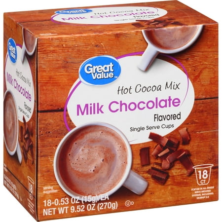 Great Value Milk Chocolate Hot Cocoa K-Cups, 0.53 oz, 18