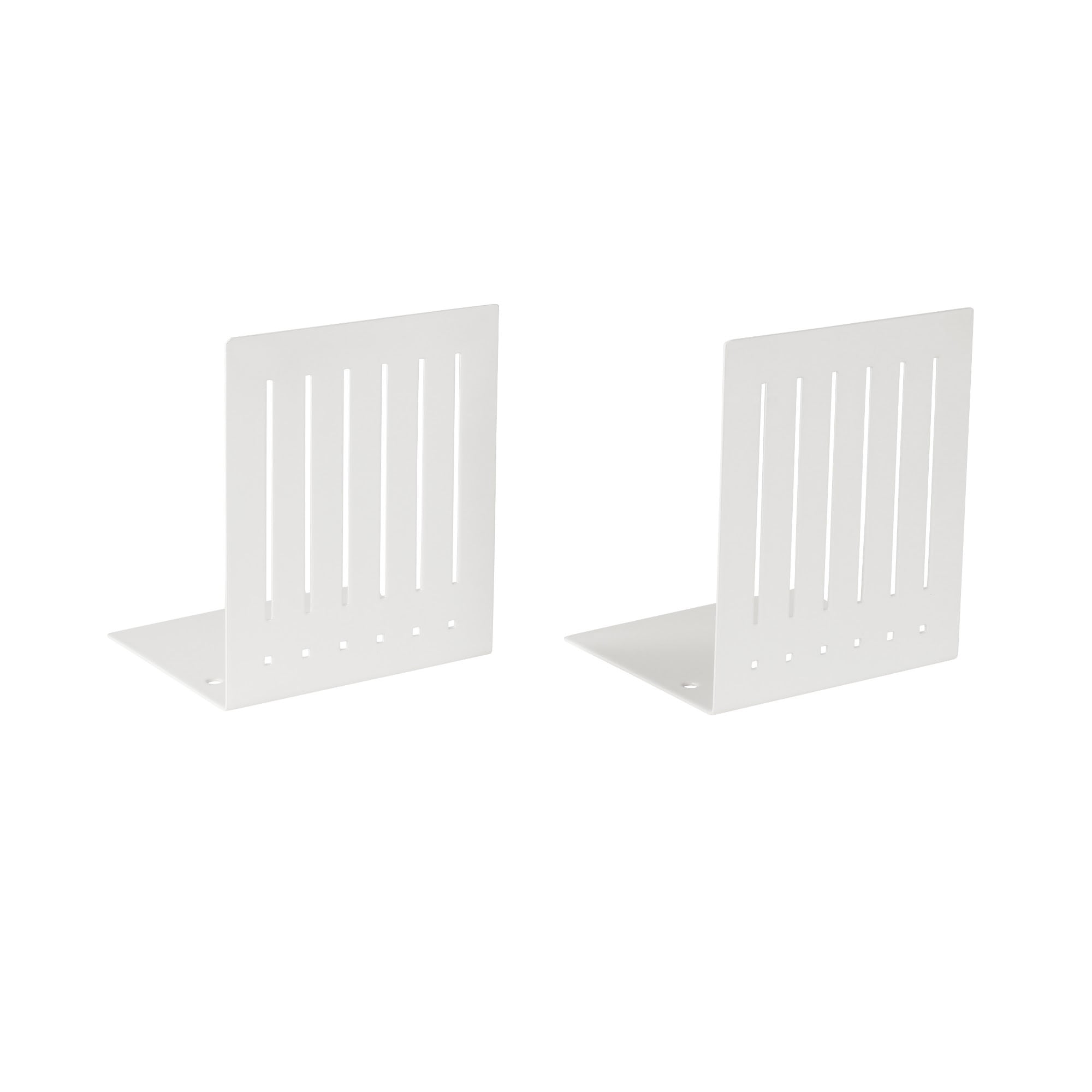 Spectrum Large Rectangle Metal Bookends for Heavy Books White Set of 2