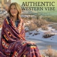 thumbnail image 5 of Sacred Thread Fleece Blanket South Western, Reversible Mexican, Vibrant Aztec Blankets and Throws for Aztec Decor for Home (Purple Flannel / Sherpa) (Throw (40''x60''), 5 of 10